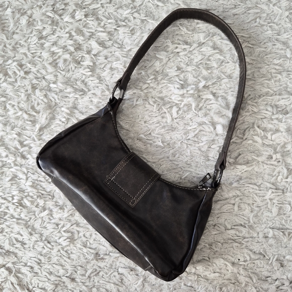 Shein Y2K Dark Brown Buckle Shoulder Bag – Goth Grunge Utility Aesthetic - Picture 4 of 16